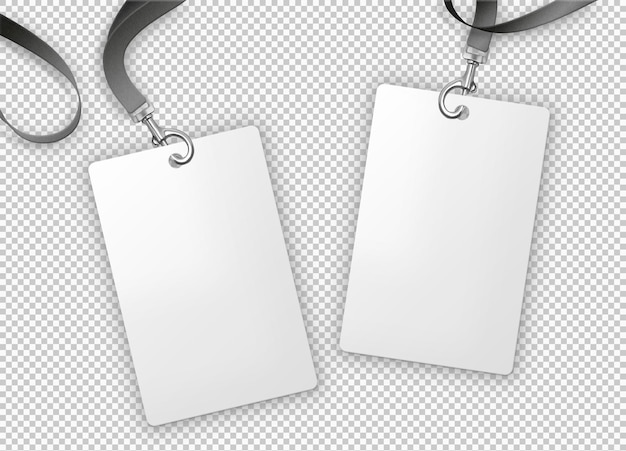 Gratis PSD blanco identiteitskaart met lint