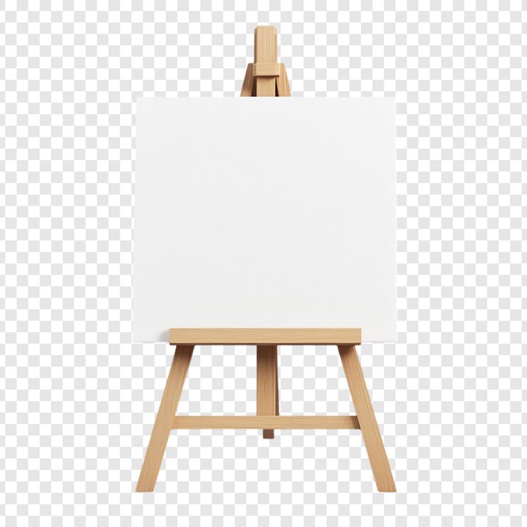 PSD Gratis blank canvas on wooden easel ready for art creation inspiring new beginnings