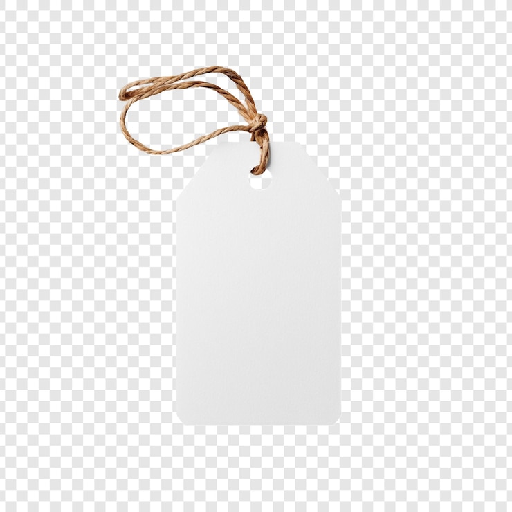 PSD Gratis blank gift tag with jute twine rustic minimalist and ready for personalization
