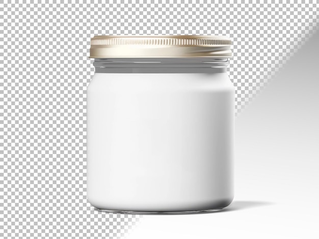 Gratis PSD blank glascontainer geïsoleerd op een doorzichtige achtergrond