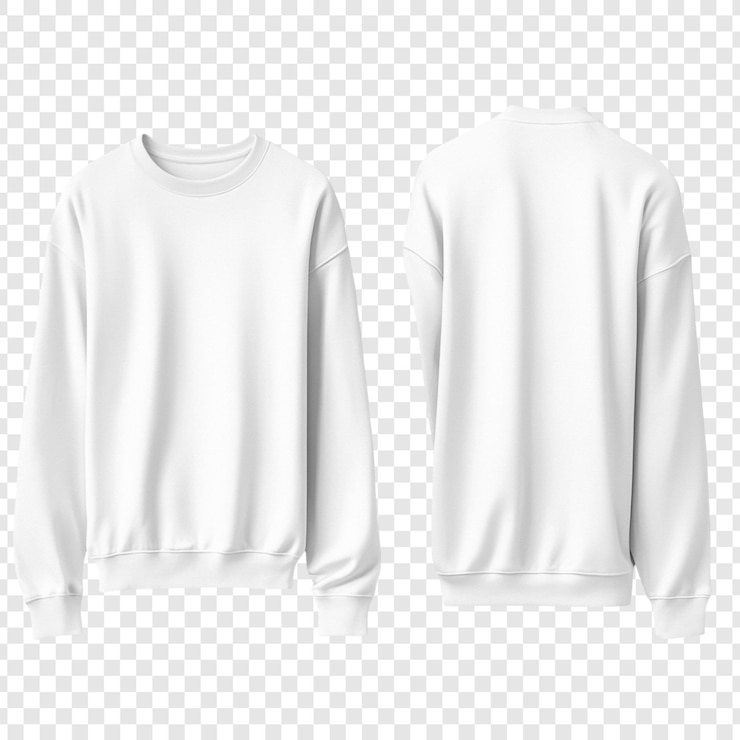PSD Gratis blank white crewneck sweatshirt mockup front and back views