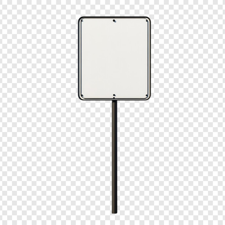 Gratis PSD blank wit bord op een paal klaar voor uw boodschap