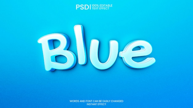 Gratis PSD blauw 3d-teksteffect