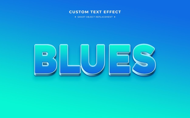 Gratis PSD blauw 3d teksteffect