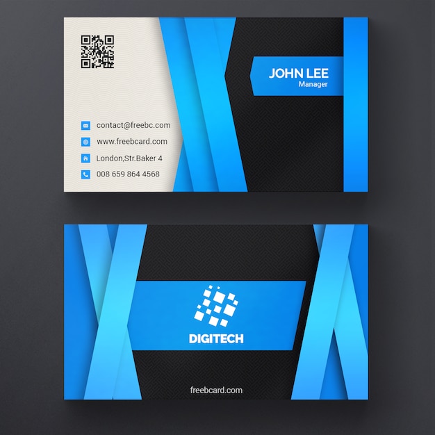 Gratis PSD blauw corporate business card template