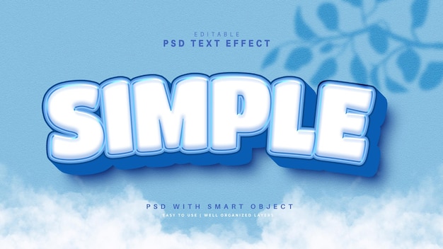 Gratis PSD blauw eenvoudige naam teksteffect