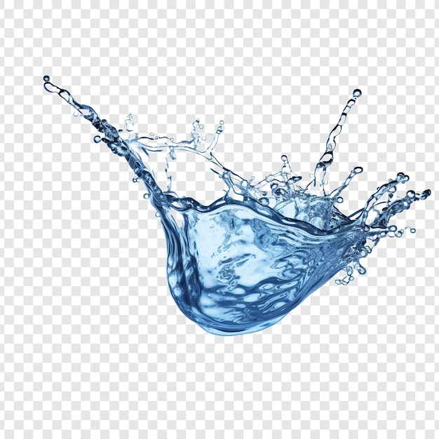 Gratis PSD blauw water spatten alleen geïsoleerd op transparante achtergrond