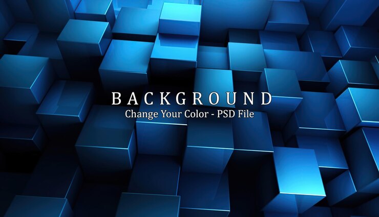 Gratis PSD blauwe achtergrond donkerblauwe abstracte geometrie als achtergrond glans generatieve ai