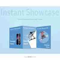 Gratis PSD blauwe brochure mock up