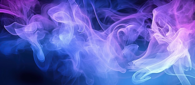 Blauwe en paarse rookachtergrond Generatieve AI