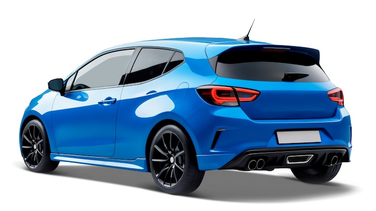 Gratis PSD blauwe geïsoleerde auto