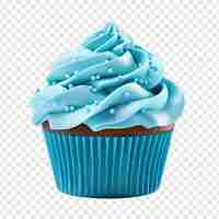 Gratis PSD blauwe suikerglazuur fantasie cupcake geïsoleerd op transparante achtergrond