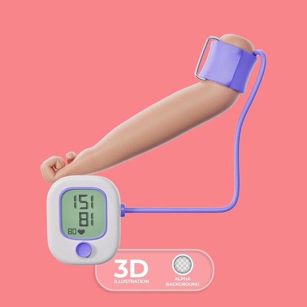 Bloeddrukmeting 3D-illustratie