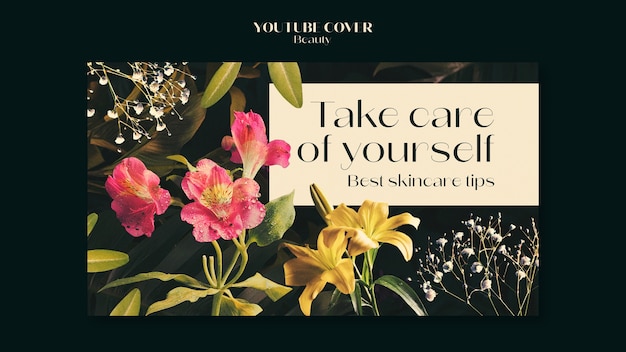 Gratis PSD bloem schoonheid concept youtube cover