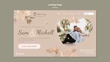 Gratis PSD bloemen bruiloft websjabloon