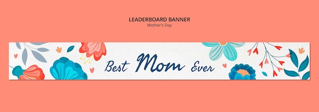 Gratis PSD bloemen collage moederdag leaderboard banner sjabloon