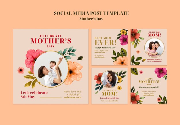 Bloemen moederdag viering social media posts