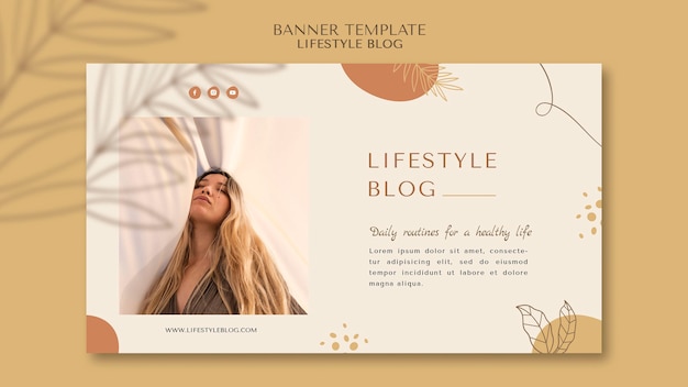 Gratis PSD blogger levensstijl horizontale sjabloon voor spandoek