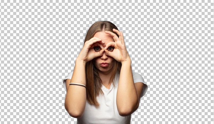 PSD Gratis blonde woman face portrait isolated