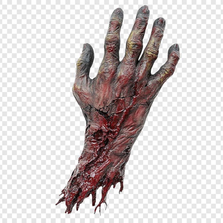 PSD Gratis bloody horror hand a gory prop for halloween