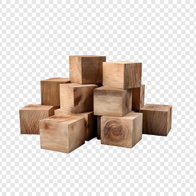 PSD gratuito bloques de madera aislados sobre un fondo transparente