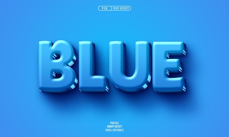 PSD Gratis blue 3d editable text effect