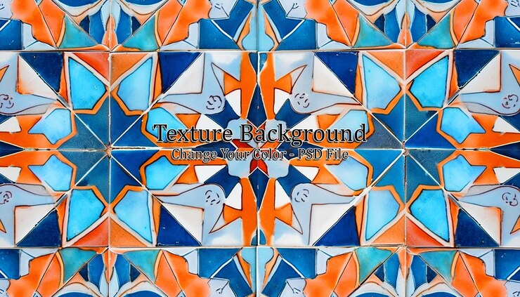 PSD Gratis blue and orange symmetrically patterned ai generated image