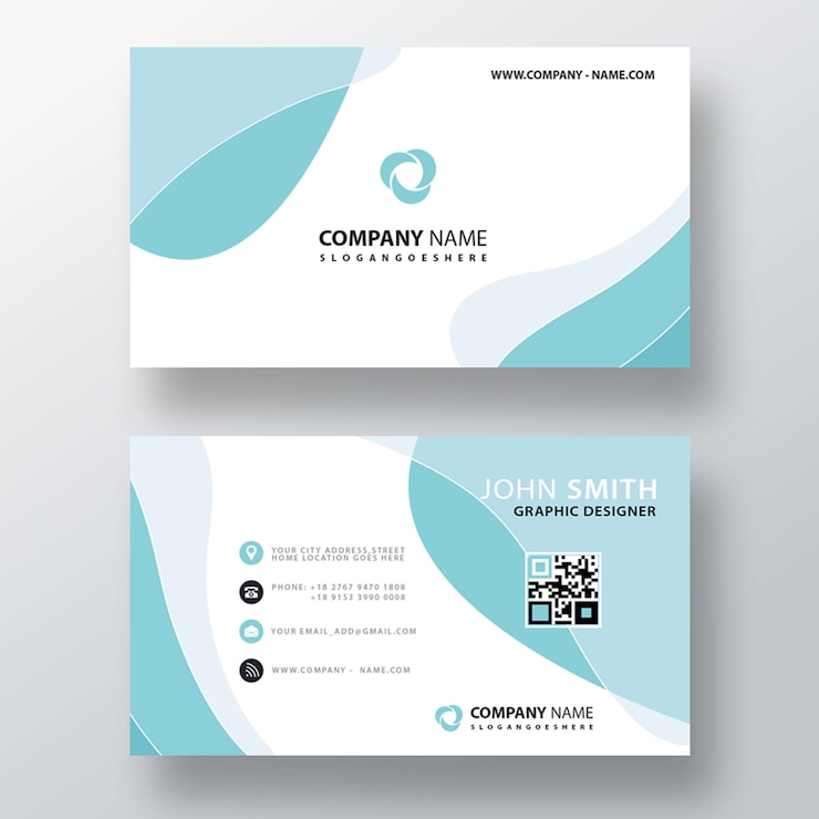 PSD Gratis blue wavy abstract business card