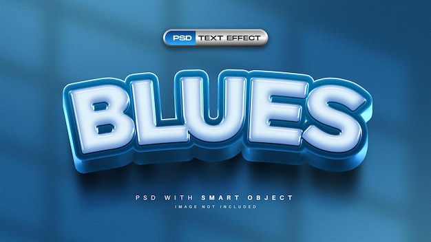 Gratis PSD blues 3d vetgedrukt teksteffect