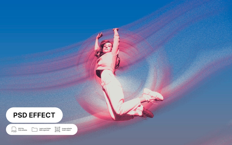 PSD Gratis blurred soul phot effect
