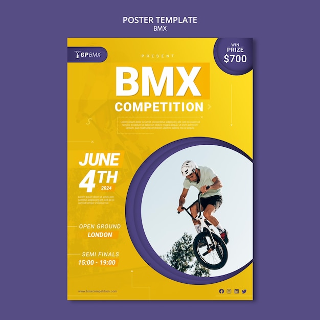 Gratis PSD bmx concept poster sjabloon