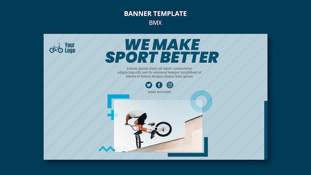 Gratis PSD bmx winkel sjabloon banner