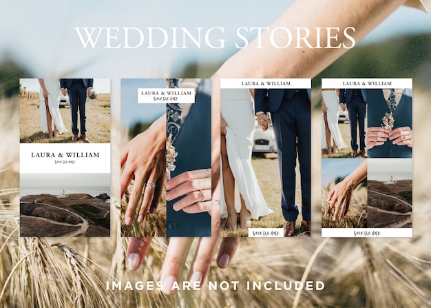 PSD gratuito bodas plantilla historias instagram