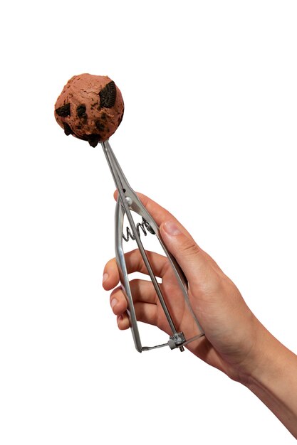 Bodegón de galletas y helado aislado