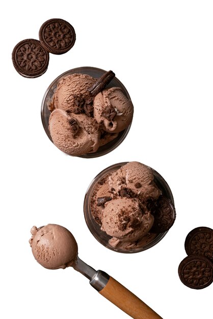 Bodegón de galletas y helado