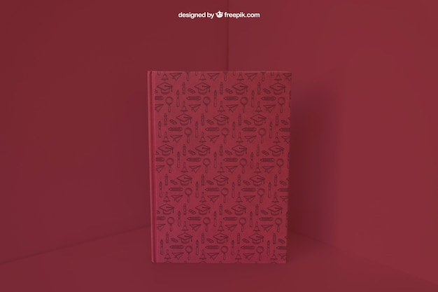 Gratis PSD boek in hoek met rood kleur effect