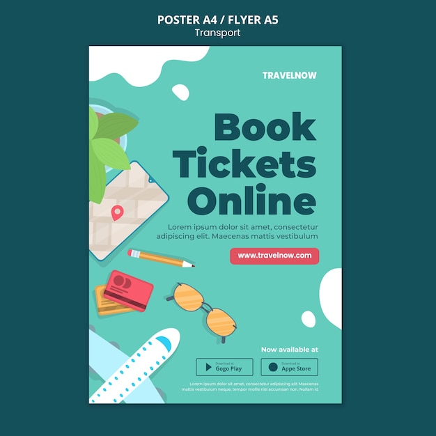 Gratis PSD boek tickets online poster sjabloon