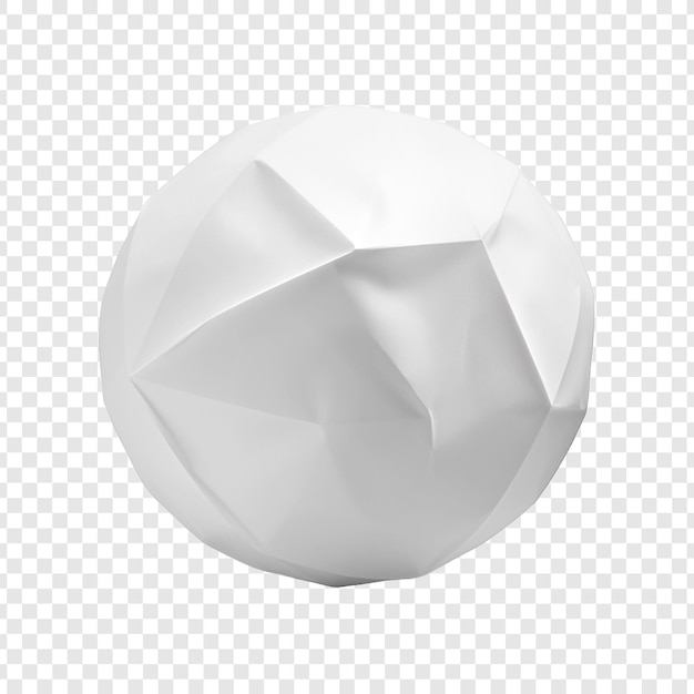 Una bola de papel aislada en un fondo transparente