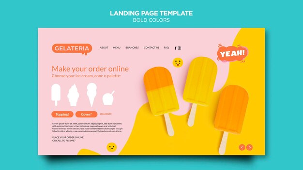 bold colors concept landing page template