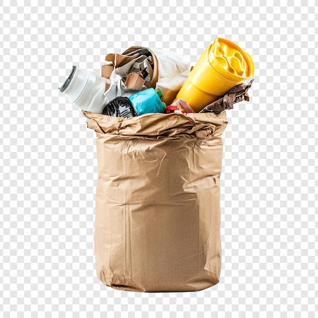 Una bolsa de basura completa Una representación visual de los residuos y el reciclaje