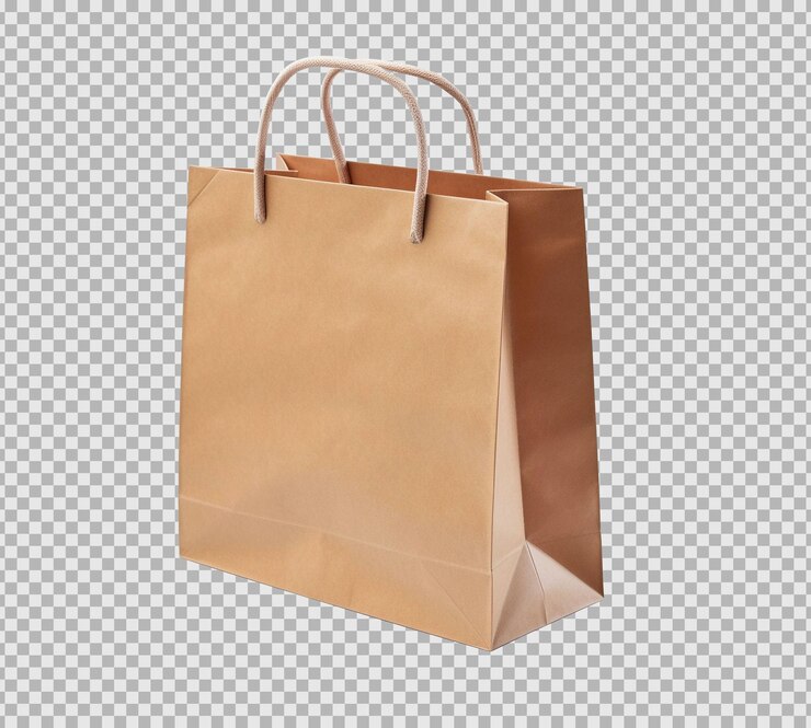 bolsa de compras de papel marrón psd aislada en el fondo