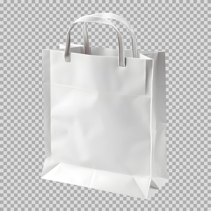 bolsa de papel blanco aislado psd sobre fondo