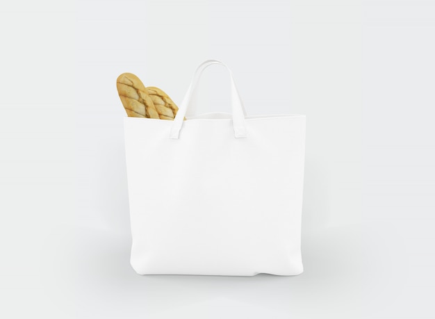 PSD gratuito bolsa de tela con comida en su interior