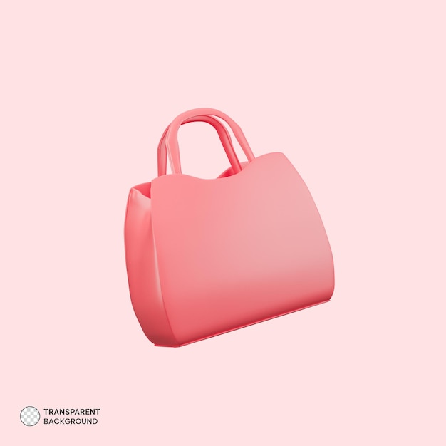 Bolso de damas icono isométrico de representación 3d