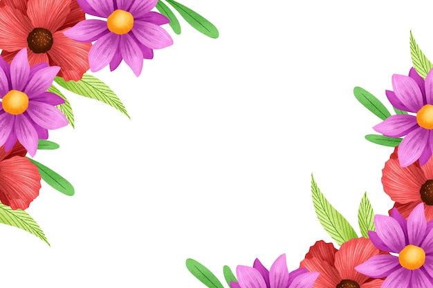 El borde de la acuarela floral