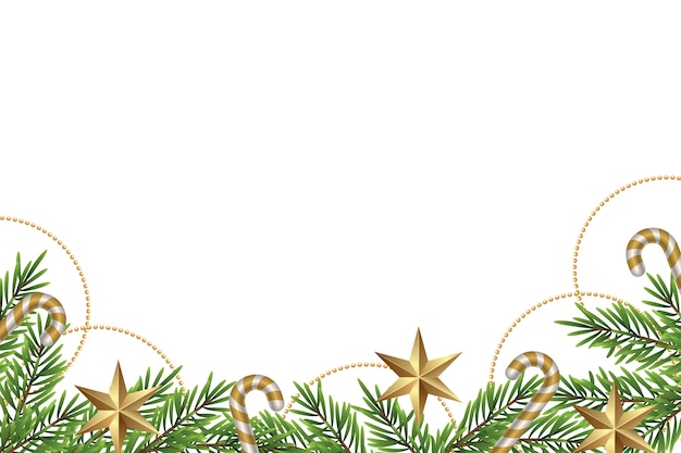 Borde navideño dorado con adornos.