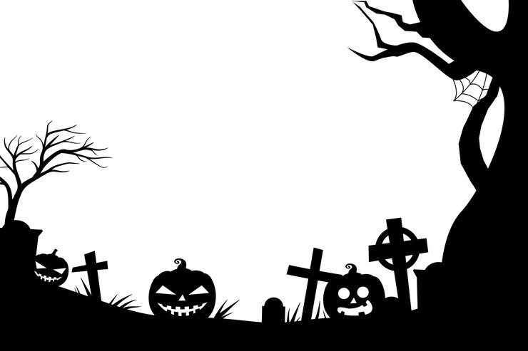 PSD gratuito bordo di halloween isolato