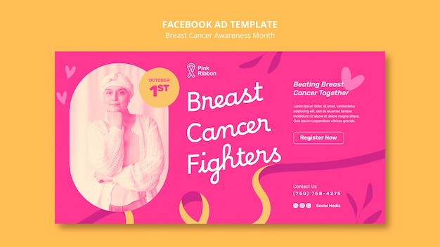 Gratis PSD borstkanker bewustzijn maand facebook-sjabloon