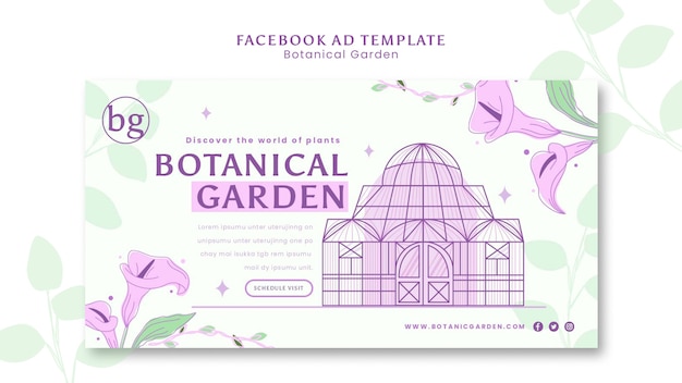 Gratis PSD botanische tuin facebook-sjabloon