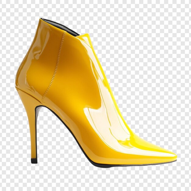 Botas de tobillo de cuero patentado de color amarillo brillante Una elegante opción de calzado